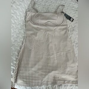NWT Beige Checkered Dress